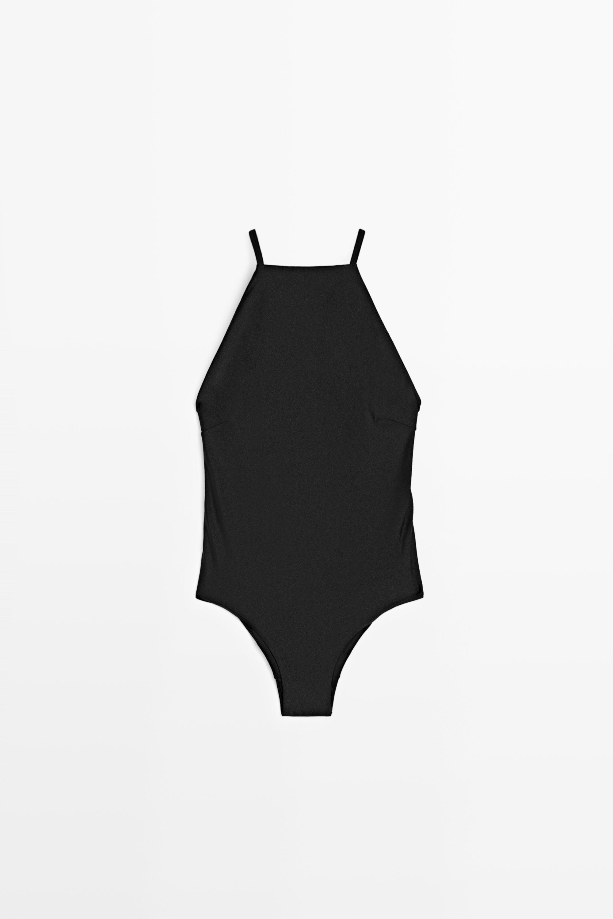 Shimmery halter swimsuit